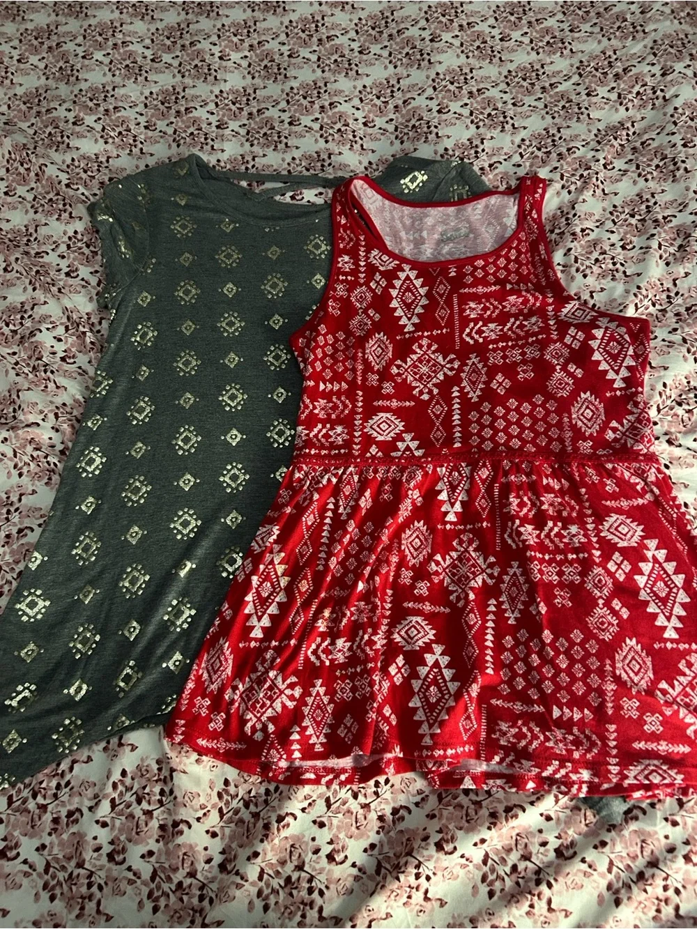 Set of two aztec print Justice brand size 16 girl’s tops